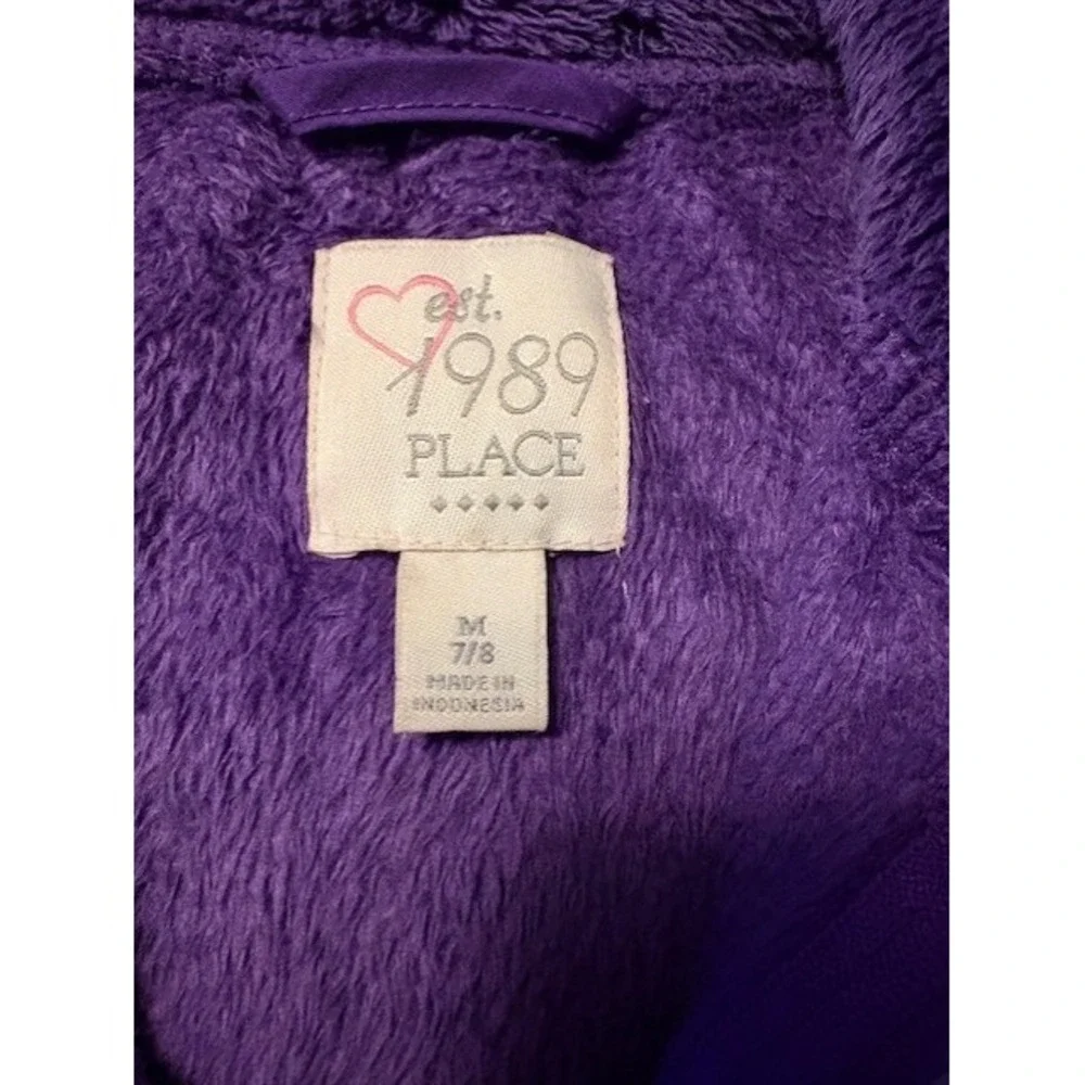 Children's Place purple fuzzy jacket, girls size 7/8